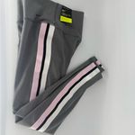 Nike Power Victory Tight Fit Gray Leggings Pink White Black Stripe Mid Rise New Photo 1