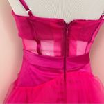 Fuchsia Pink Tulle Evening/ Prom Gown Corset Style Sheer S Pink Photo 7