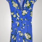 Free People 2 Retro Alora Dress Fit And Flare Vintage Blue Yellow Floral CP0659 Photo 0