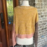 Cozy Cropped Sweater Freshman Acrylic Knit Crochet Gold Beige Brown Multiple Size XL Photo 2
