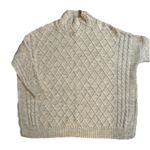 Mer Sea cable knit One Size drop shoulder mock neck sweater, cream color, EUC Photo 9