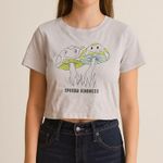 American Eagle Size Medium Light Purple Mushroom Crop Top Photo 0