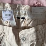 American Eagle cream and tan corduroy barrel leg pants with stretch waistband Photo 6
