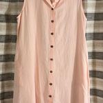 Kaktus Pale Pink‎ Linen Blend Button Front Dress Size Medium Pink Photo 0