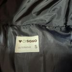 CISONO Navy Blue Puffer Jacket Hooded Cropped Zip Up Women's Size S Photo 4
