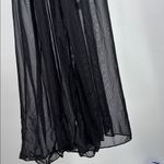 Elegant Black Lace sheer tie front Women’s long robe sexy L bridal feminine Size L Photo 5