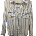 Milk n honey snall blue and white striped button down women’s blouse Photo 0