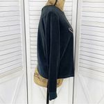 Victoria's Secret Victoria’s Secret Velour Embroidered Open Split Back Shirt Black Small Photo 3