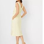 Ann Taylor Yellow White Rattan Print Tie Waist Sheath Dress Size 14 Petite Photo 1