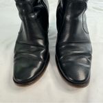 J.Crew  Dean Leather Ankle Boots Black Buckle Size 7 Block Heel Moto Boho Classic Photo 2