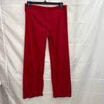 Jockey women's red soft fleece pull on drawstring wide leg paisley pants lounge Size M Photo 4