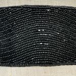Deadstock Beaded Belt Vintage Women Black Structured Wide Hook and Loop Fancy Photo 9