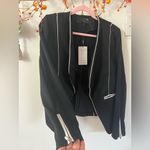 Stoosh  Black Blazer with white contrast piping Photo 4