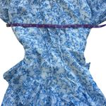 Tularosa  Serafina Floral White Blue Long Sleeve Romantic Mini Dress Size Small Photo 8