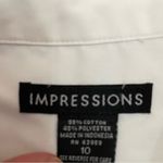 Impressions 🖤 Vintage Button Down Shirt with Embroidered Sunflowers, Size 10 Photo 2