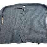 Pink Rose Olive Green Chunky Knit Cropped Sweater Cable Twisted Back Size S Cozy Photo 3