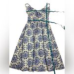 Hill House  100% Cotton Romantic Clean Juliana Blue Shell Mosaic Dress SZ Large Photo 13