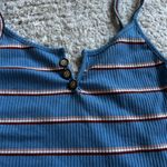 Romwe Blue striped crop tank top Photo 2