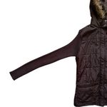 Say What? Vintage Y2K Say What? Chocolate Brown Hooded Button Puffer Jacket Size XL Photo 4