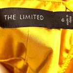 The Limited Yellow Strapless Crinkle Sheer Stripe Pleated Dress 6 Girly Flowy HOCO Pageant Photo 9