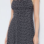 LA Hearts PacSun  Black White Daisy Floral Tie Spaghetti Strap Mini Dress Medium Photo 0