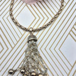 None Cute Thick Gold Tone Chain with Dangle Tassel Pendant 24" Statement Fashion Photo 0