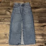 ZARA  Blue Denim Maxi Skirt with Slit Photo 0