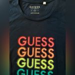 Guess  BLACK GILLIAN T SHIRT Women’s RHINESTONES SHORT SLEEVE PRIDE COLOR Size M Photo 4
