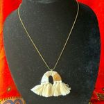 18” Gold Tone Necklace with Earth Tone Rainbow Pendant Photo 0