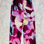 ZARA NWT Pink Floral Watercolor High Rise Wide Leg Pants Photo 3