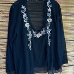 Dress Barn  12 Black Sheer Shell Top & Jacket Set Photo 0