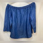 Saks 5th Avenue Off‎ the shoulder, Saks Fifth Ave, denim like, sz lg Photo 2