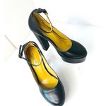 Tony Bianco  Jaguar Platform Heels sz 7 Black Como Leather Ankle Strap Pump Photo 2