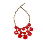 Stella & Dot J. Crew Olivia Bib Necklace‎ Statement Faceted Epoxy Orange Gold Preppy Photo 5
