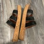 K. Jacques Calf Hair Platform Heel Slide Sandal Tan Size 7.5 Photo 3