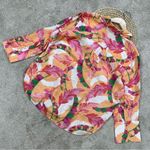 Chico's Chico’s No Iron 100% Linen 3/4 Sleeve Shirt Feather Fiesta Multicolor 2.5/US 14 Photo 6