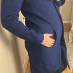 Blue long wool blend pea coat winter jacket! Size 6R! Photo 10