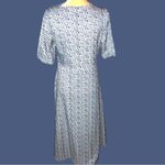 Miss Look  lightweight blue dress with tiny white print design. New Photo 4