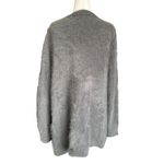 Theory Grey Angora Fuzzy Fluffy Cardigan Sweater Women Size Medium | 33-25 Photo 1