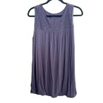 Loft Ann Taylor Womens L Navy Blue Crochet Top Sleeveless Shirt Office Summer Photo 0