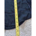 Free People  Pinstripe Button Down Shirt Wide Cuff Navy Blue Photo 5