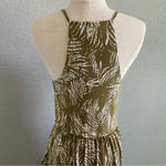 Madison Palm Tree Print dress Size Large Vacation‎ Beach Pockets Green Photo 2