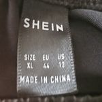 SheIn Faux Leather Ruched Black Asymmetrical Pencil Skirt - Size XL/12 NWT Photo 4