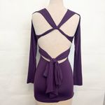 Lucy in the Sky  Long Sleeve Twist Dress in Purple cocktail formal dress size S Photo 4