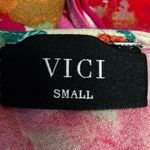VICI  Women's Pink Multicolor Floral Short Sleeve V Neck Maxi Wrap Dress Size S Photo 3