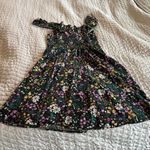 Old Navy Floral Purple, Black and Green Fit and Flare Lightweight Sun Dress Photo 4