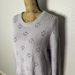 Madewell  Floral Pointelle Pullover Sweater Pastel Purple Size S Cotton Grandma Photo 1