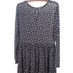 Louna Floral Mesh Dress Long Sleeve Crew Neck Tiered Boho Size‎ Large Blue Photo 6