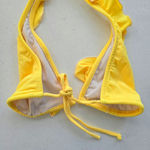 Old Navy  Yellow Halter Tie String Ruffle Triangle Bikini Top Swimwear 1XL Photo 4