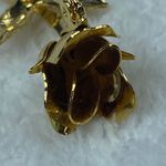 Gold Tone Long Stem Bud Rose Pin Brooch Leaves Stem Flower Vintage Photo 12